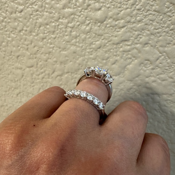 Silver Moissanite CZ Ring - Picture 4 of 4